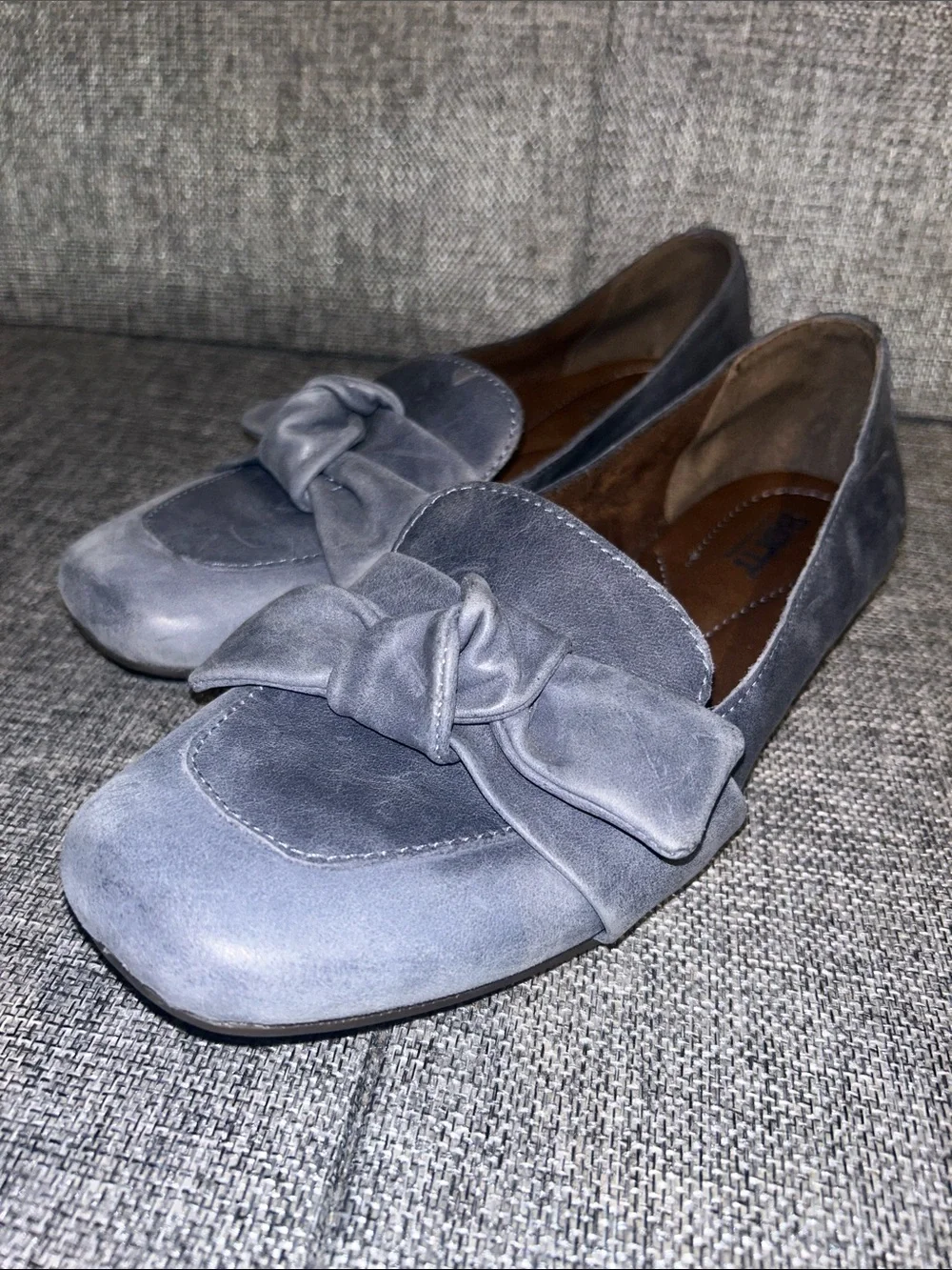 NEW - Born CARRINE - Bow Detail Leather Slip-On Loafers